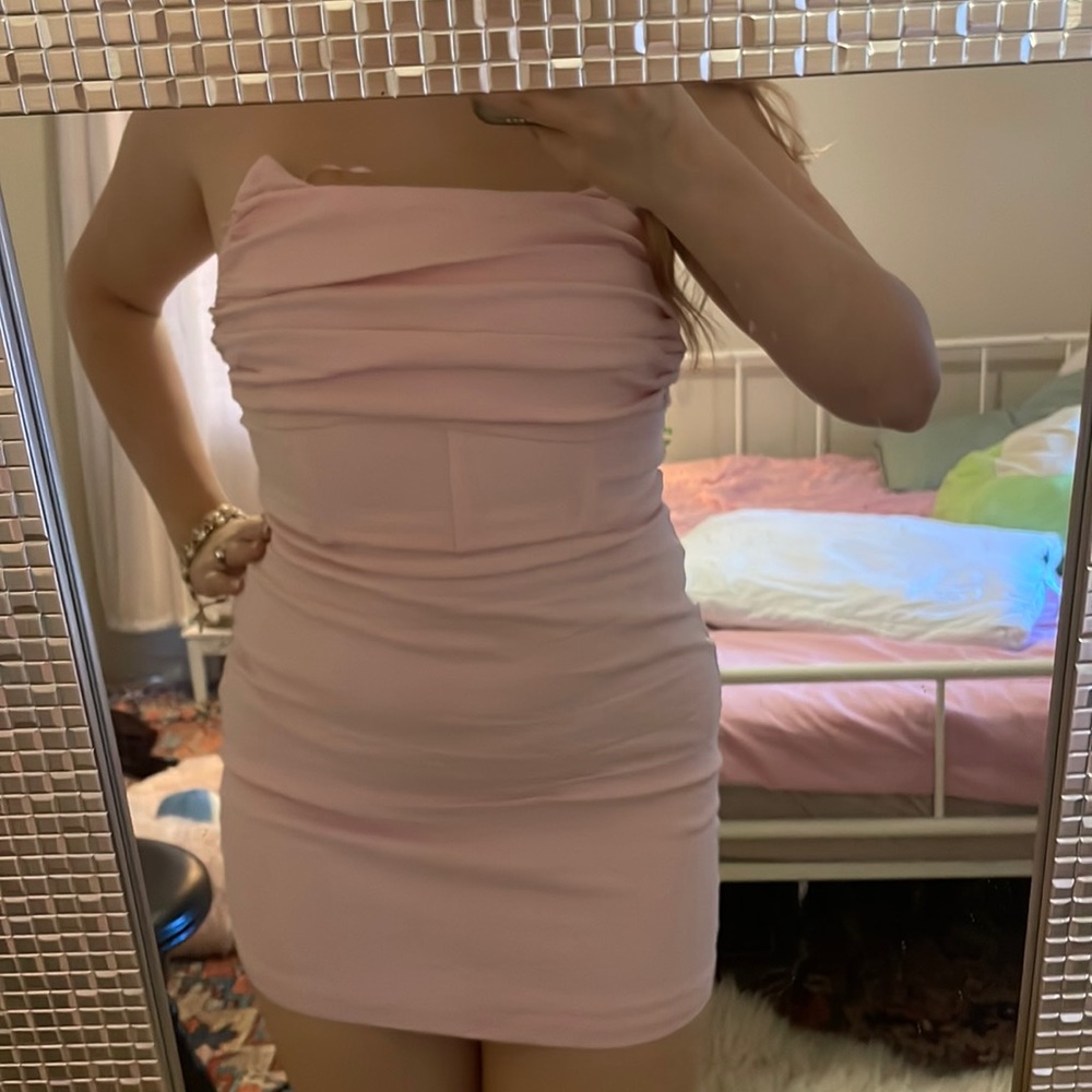 light pink dress blue blush brand medium